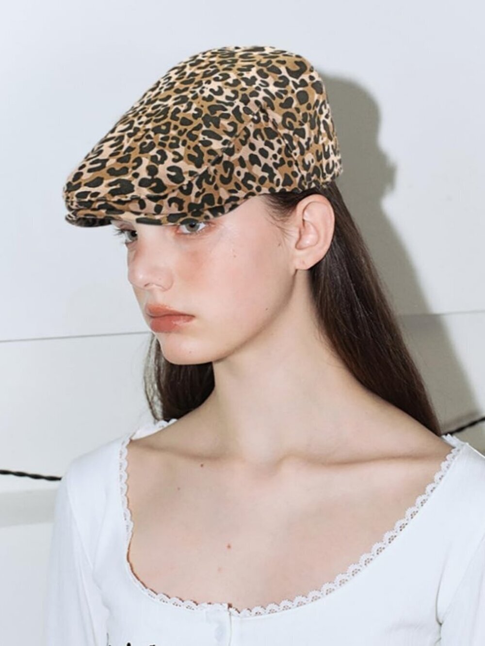 Women's Leopard Print Beret Hat Retro Newsboy Ivy Cap Cabbie Flat Cap Pink